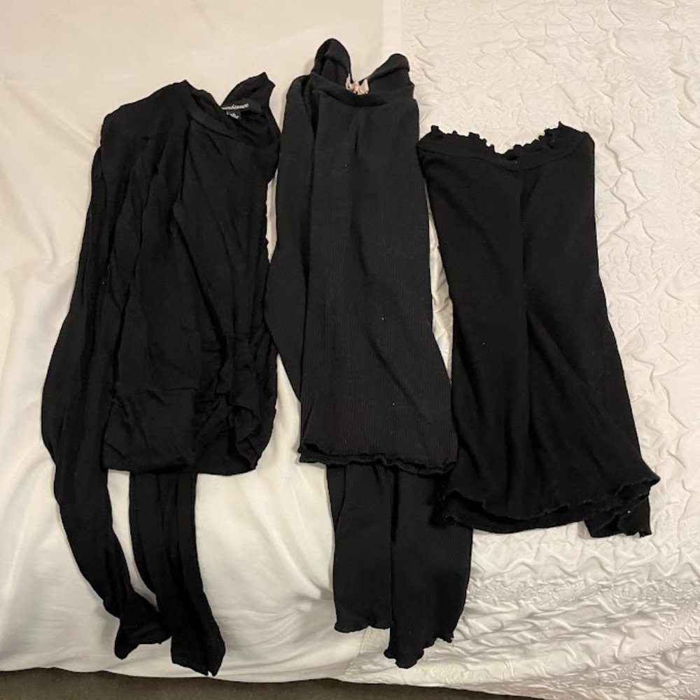 Juniors,3 black tops, small--Ambiance brand, NOVA Vintage brand, and asos brand